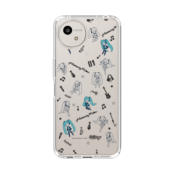 スリムプロテクションケース［ 初音ミク - インストルメント - モノクロ ］