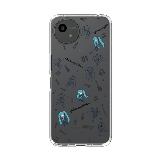 スリムプロテクションケース［ 初音ミク - インストルメント - モノクロ ］