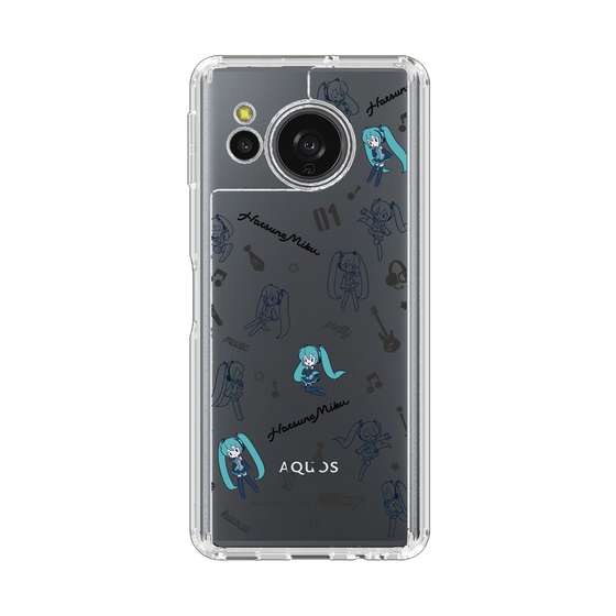 スリムプロテクションケース［ 初音ミク - インストルメント - モノクロ ］