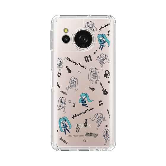 スリムプロテクションケース［ 初音ミク - インストルメント - モノクロ ］