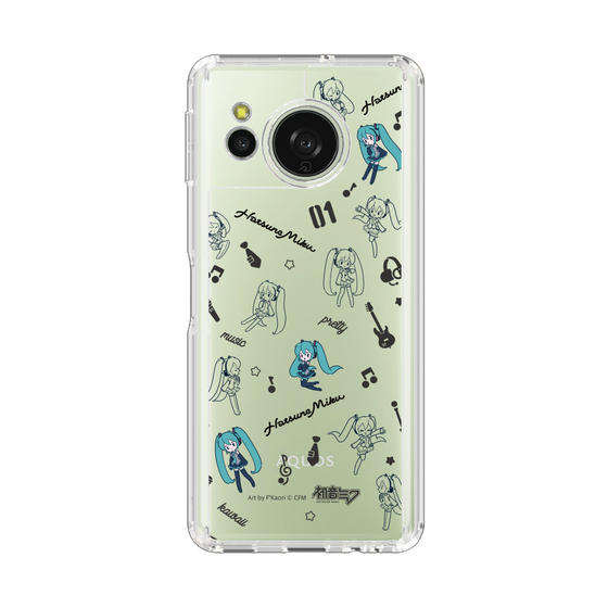 スリムプロテクションケース［ 初音ミク - インストルメント - モノクロ ］