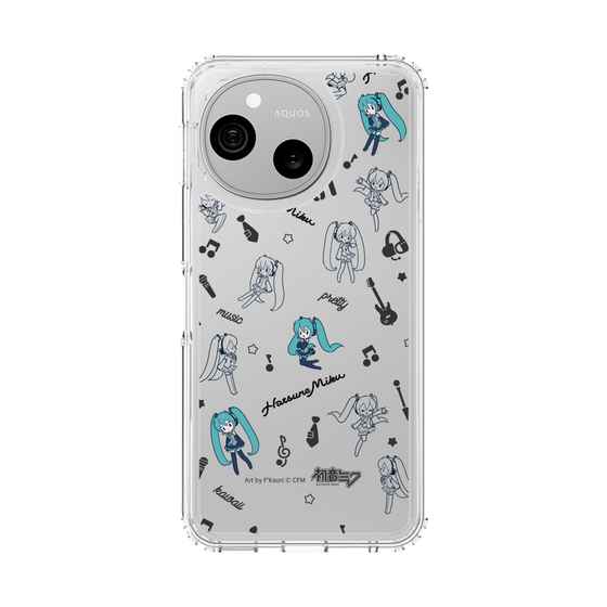 スリムプロテクションケース［ 初音ミク - インストルメント - モノクロ ］