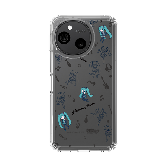 スリムプロテクションケース［ 初音ミク - インストルメント - モノクロ ］