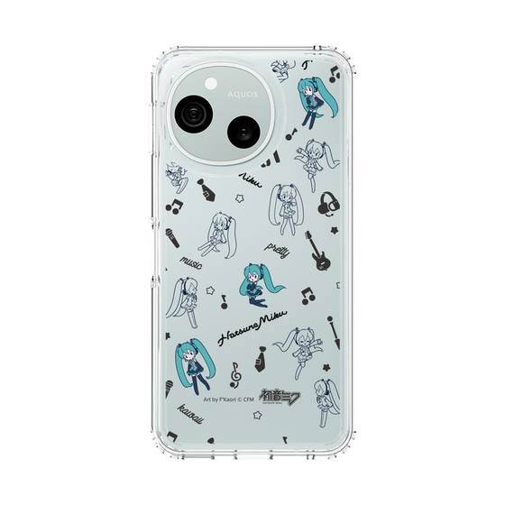 スリムプロテクションケース［ 初音ミク - インストルメント - モノクロ ］