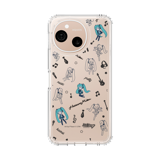 スリムプロテクションケース［ 初音ミク - インストルメント - モノクロ ］