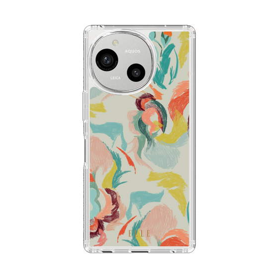 スリムプロテクションケース［ ELLE - フラワーペイント ］