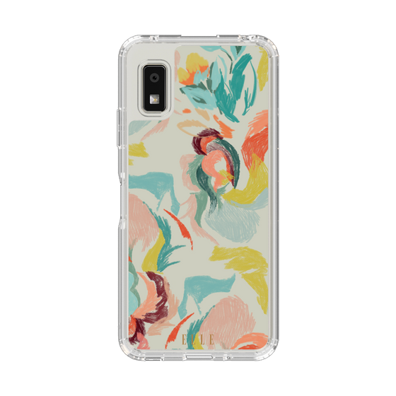 スリムプロテクションケース［ ELLE - フラワーペイント ］