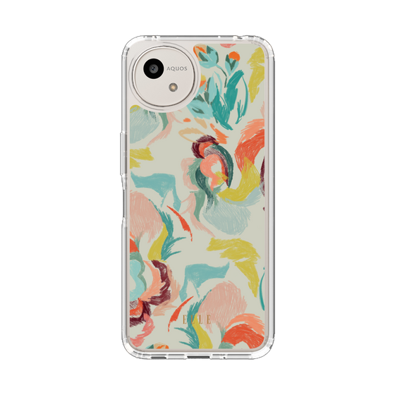 スリムプロテクションケース［ ELLE - フラワーペイント ］