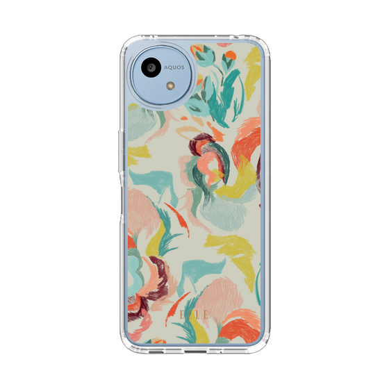 スリムプロテクションケース［ ELLE - フラワーペイント ］