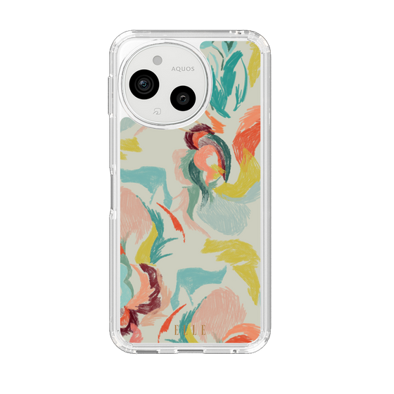 スリムプロテクションケース［ ELLE - フラワーペイント ］