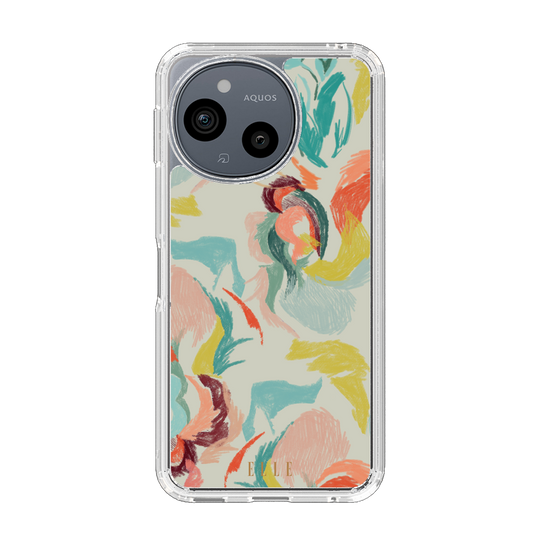 スリムプロテクションケース［ ELLE - フラワーペイント ］