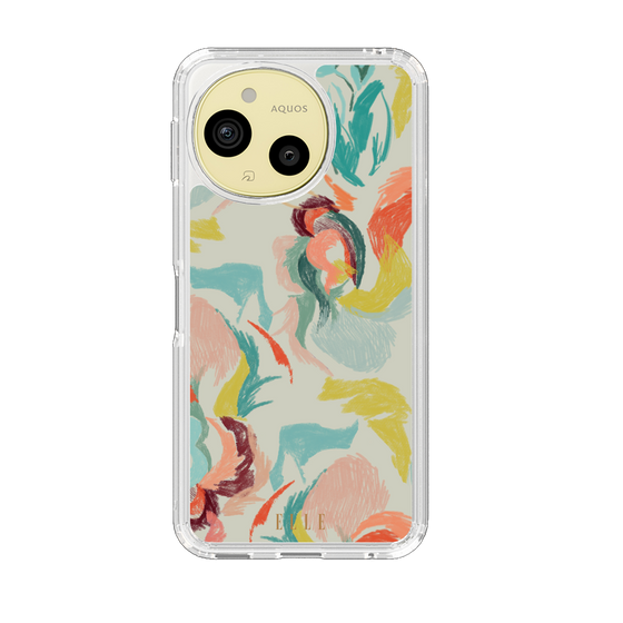 スリムプロテクションケース［ ELLE - フラワーペイント ］