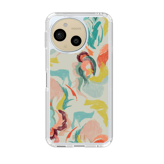 スリムプロテクションケース［ ELLE - フラワーペイント ］