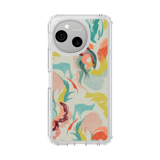 スリムプロテクションケース［ ELLE - フラワーペイント ］