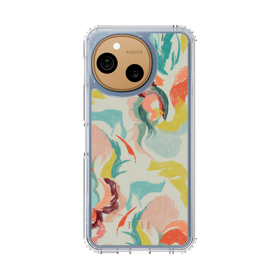 スリムプロテクションケース［ ELLE - フラワーペイント ］