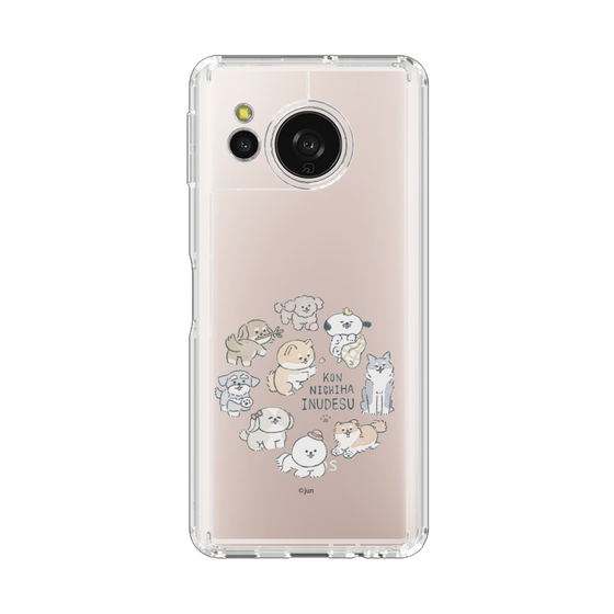 スリムプロテクションケース［ こんにちは、いぬです - みんなそろって - クリア ］