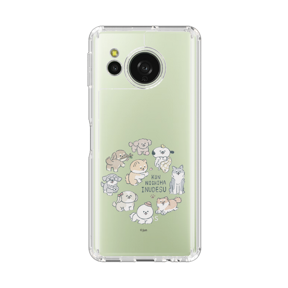 スリムプロテクションケース［ こんにちは、いぬです - みんなそろって - クリア ］