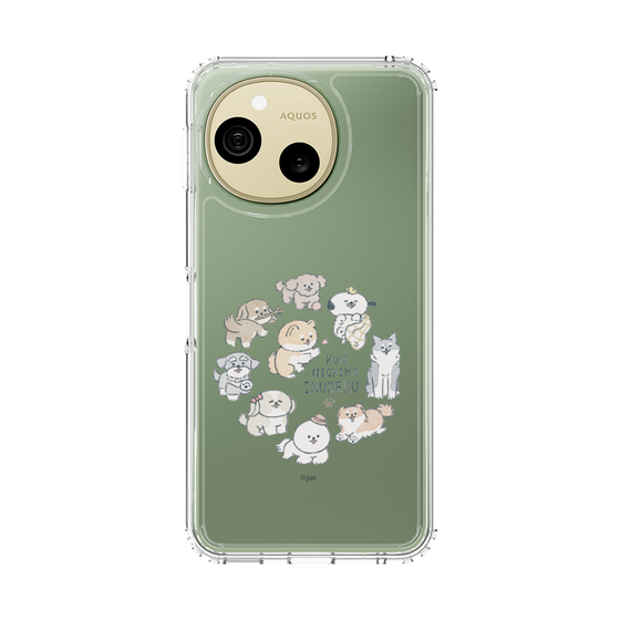 スリムプロテクションケース［ こんにちは、いぬです - みんなそろって - クリア ］