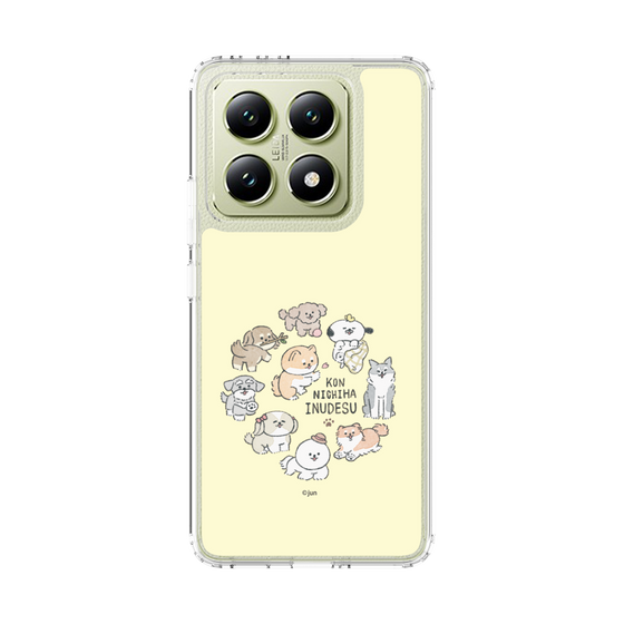 スリムプロテクションケース［ こんにちは、いぬです - みんなそろって - ベージュ ］