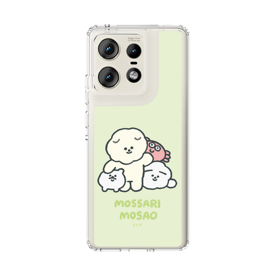 スリムプロテクションケース［ もっさりもさお - みんないっしょ - グリーン ］
