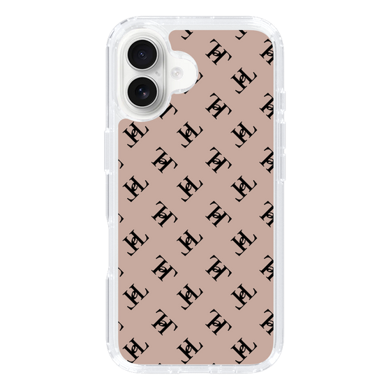 スリムプロテクションケース［ Chell classy - Logo - Beige ］