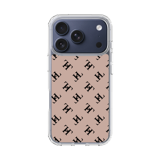 スリムプロテクションケース［ Chell classy - Logo - Beige ］