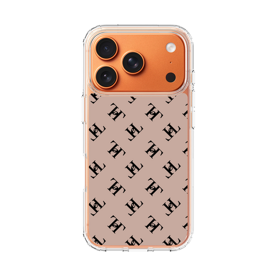 スリムプロテクションケース［ Chell classy - Logo - Beige ］