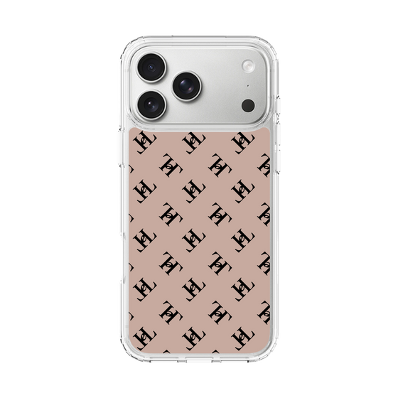 スリムプロテクションケース［ Chell classy - Logo - Beige ］