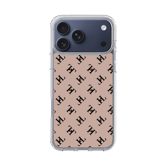 スリムプロテクションケース［ Chell classy - Logo - Beige ］