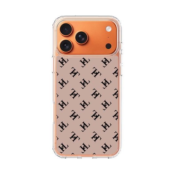 スリムプロテクションケース［ Chell classy - Logo - Beige ］