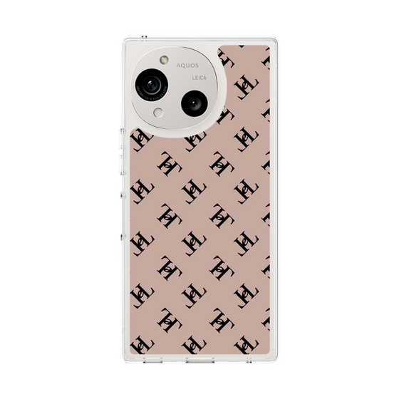 スリムプロテクションケース［ Chell classy - Logo - Beige ］