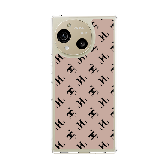 スリムプロテクションケース［ Chell classy - Logo - Beige ］