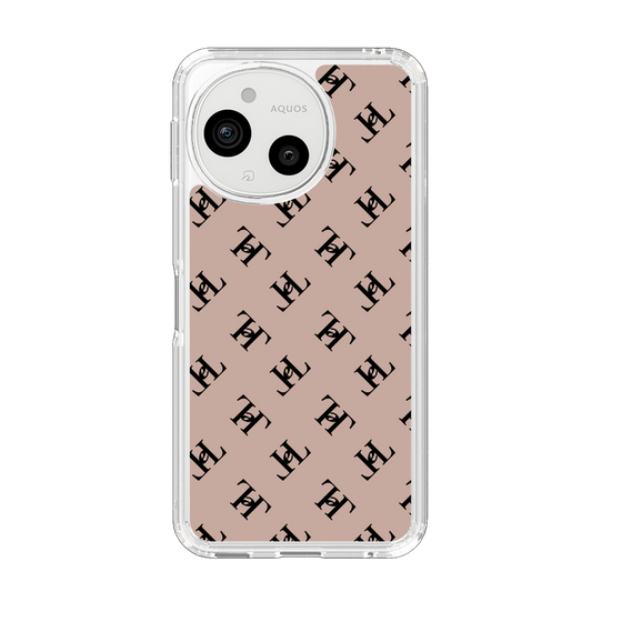 スリムプロテクションケース［ Chell classy - Logo - Beige ］