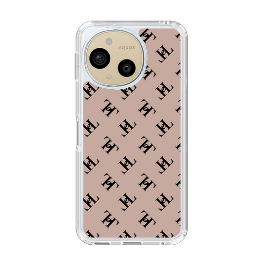 スリムプロテクションケース［ Chell classy - Logo - Beige ］