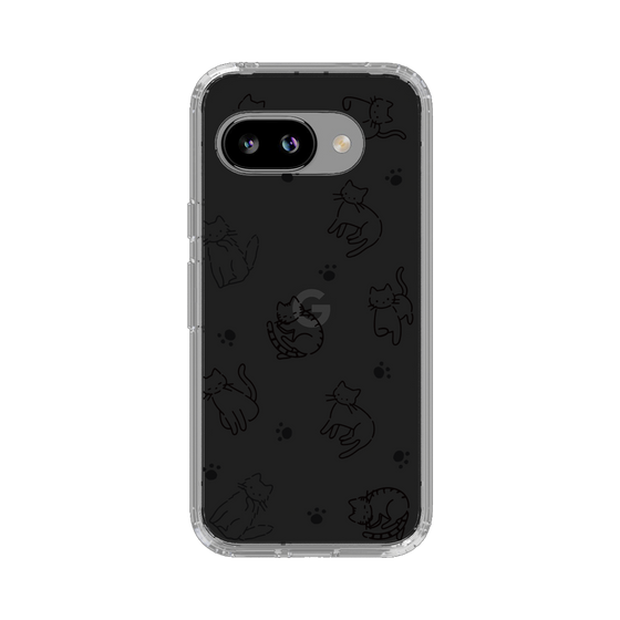 スリムプロテクションケース［ オリジナル - CASEPLAYネコ総柄 - black ］