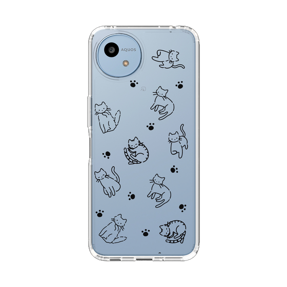 スリムプロテクションケース［ オリジナル - CASEPLAYネコ総柄 - black ］