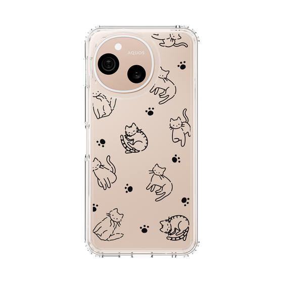 スリムプロテクションケース［ オリジナル - CASEPLAYネコ総柄 - black ］