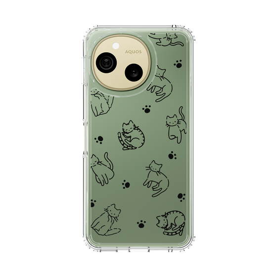 スリムプロテクションケース［ オリジナル - CASEPLAYネコ総柄 - black ］