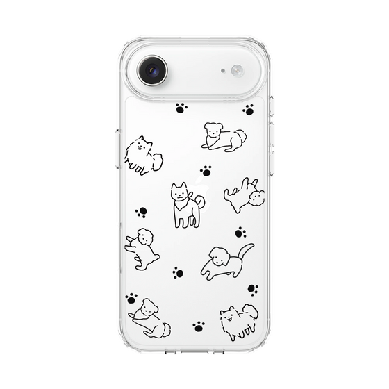 スリムプロテクションケース［ オリジナル - CASEPLAYイヌ総柄 - black ］