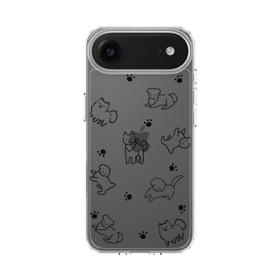 スリムプロテクションケース［ オリジナル - CASEPLAYイヌ総柄 - black ］