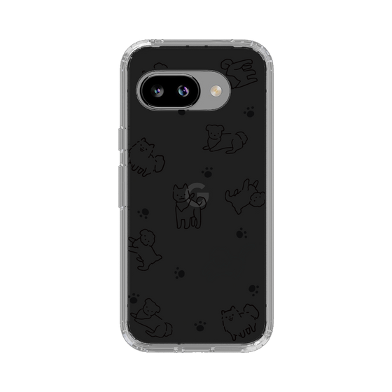 スリムプロテクションケース［ オリジナル - CASEPLAYイヌ総柄 - black ］