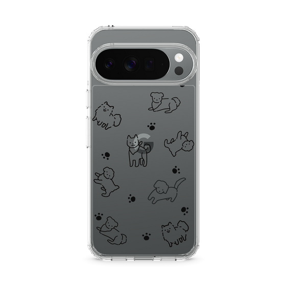 スリムプロテクションケース［ オリジナル - CASEPLAYイヌ総柄 - black ］