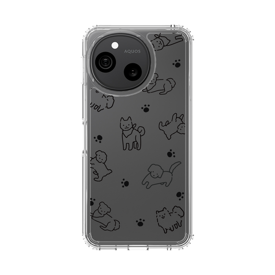 スリムプロテクションケース［ オリジナル - CASEPLAYイヌ総柄 - black ］