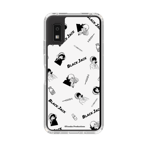 スリムプロテクションケース［ ブラック・ジャック - 総柄 - ホワイト ］