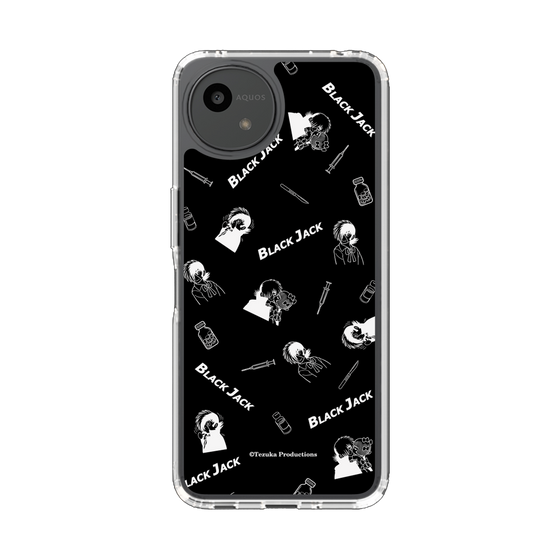 スリムプロテクションケース［ ブラック・ジャック - 総柄 - ブラック ］