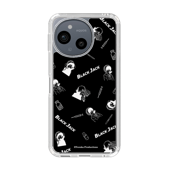 スリムプロテクションケース［ ブラック・ジャック - 総柄 - ブラック ］