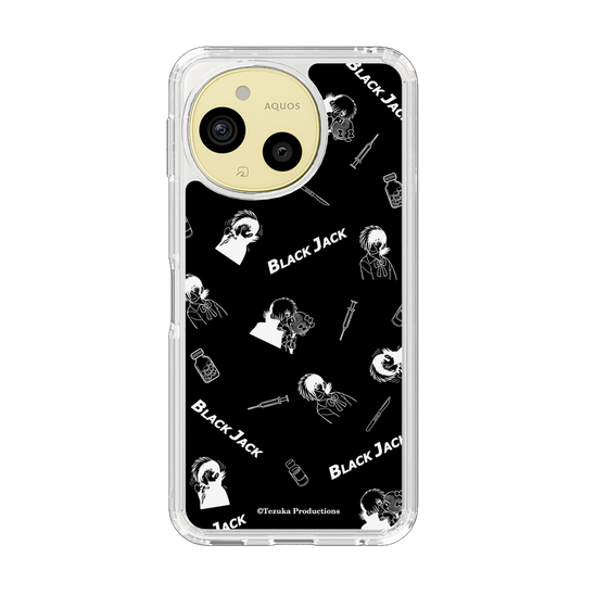 スリムプロテクションケース［ ブラック・ジャック - 総柄 - ブラック ］