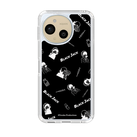 スリムプロテクションケース［ ブラック・ジャック - 総柄 - ブラック ］