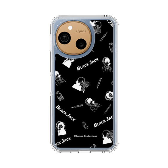 スリムプロテクションケース［ ブラック・ジャック - 総柄 - ブラック ］