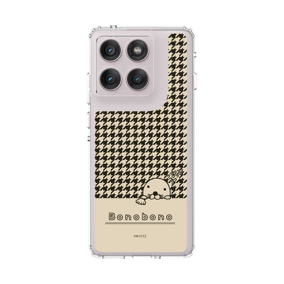 スリムプロテクションケース［ ぼのぼの - ぼのぼのと千鳥格子 - ブラック ］